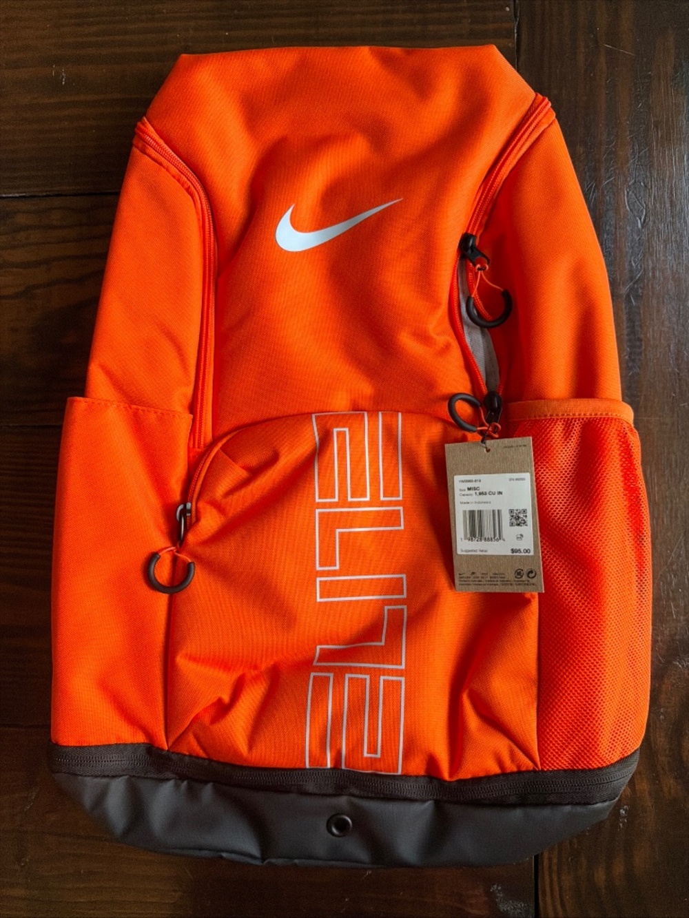 Nike orange elite hoops basketball backpack